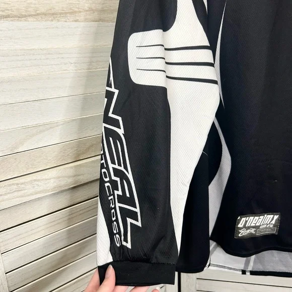New Low Price! Oneal Motocross Racing Gear Black and White Long Sleeve Jersey - Picture 8 of 15